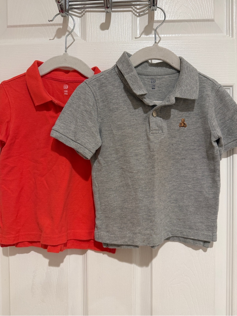 Gap Toddler Boys Polo Shirt Bundle 2T Gray Coral Short Sleeve Collared Tops